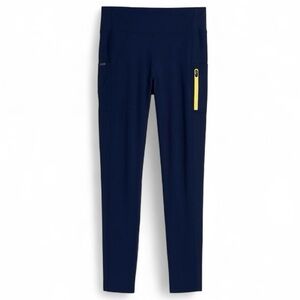 Fabletics Motion365 High Waist Leggings Zipper Pockets Athletic Pants Navy Large